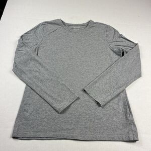 Lord & Taylor Womens Long Sleeve T-Shirt Gray Normcore Minimalist Tee LARGE FLAW